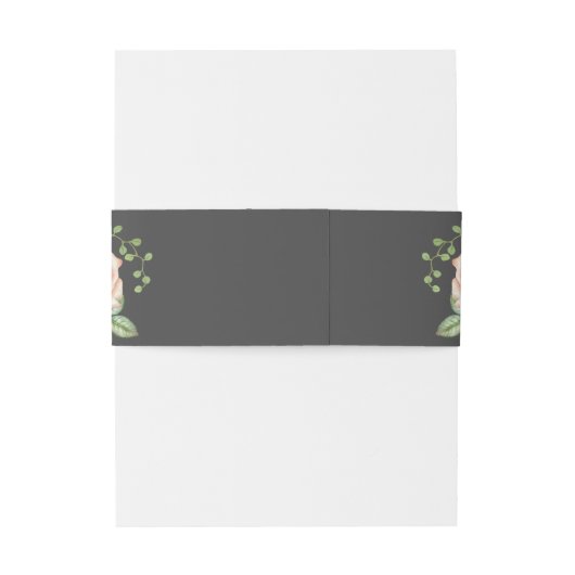 Belly Band Belly Band Blush Pink Floral Weddenscha Uitnodigingen Wikkel (Achterkant Voorbeeld)