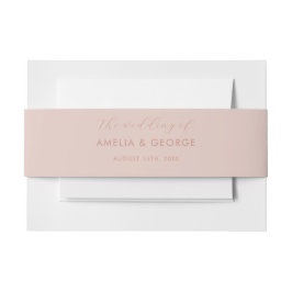 Belly Band Belly Band Blush Pink Wedding Uitnodigingen Wikkel