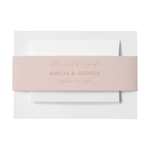 Belly Band Belly Band Blush Pink Wedding Uitnodigingen Wikkel