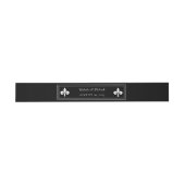 Belly Band Black Fleur de Lis Wedding Uitnodigingen Wikkel (Vlak)