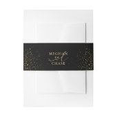 BELLY BAND | Elegant Black en Gold Glitter Uitnodigingen Wikkel (Voorkant Voorbeeld)