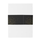 BELLY BAND | Elegant Black en Gold Glitter Uitnodigingen Wikkel (Achterkant Voorbeeld)