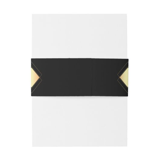 BELLY BAND | Elegant Black en Gold Uitnodigingen Wikkel (Achterkant Voorbeeld)