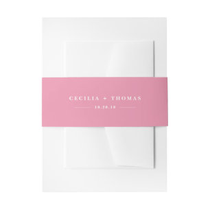 Belly Band roze , speciaal gepersonaliseerd huweli Uitnodigingen Wikkel