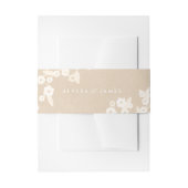 Belly Band Rustic Floral Wedding | Ecru Uitnodigingen Wikkel (Voorkant Voorbeeld)