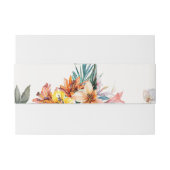 Belly Band Tropical Floral Wedding Uitnodigingen Wikkel (Achterkant Voorbeeld)