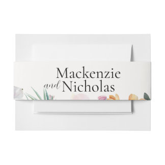 Belly Band Tropical Floral Wedding Uitnodigingen Wikkel