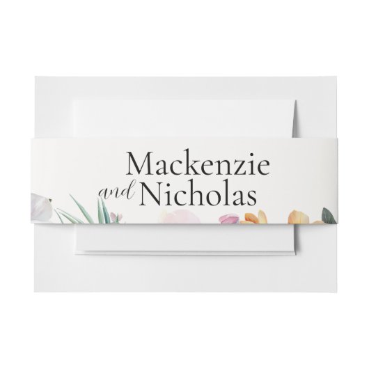 Belly Band Tropical Floral Wedding Uitnodigingen Wikkel (Voorkant Voorbeeld)