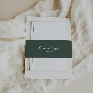 Belly Band tropical Greenery Wedding Invitation Uitnodigingen Wikkel