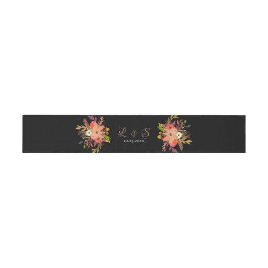 Belly Band voor Waterverf-bloemen Uitnodigingen Wikkel (Vlak)