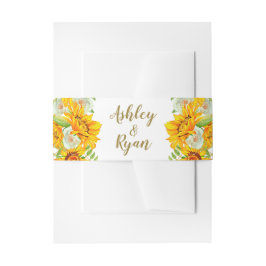 Belly Band Yellow Sunflower Wedding Uitnodigingen Wikkel