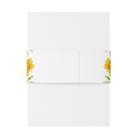 Belly Band Yellow Sunflower Wedding Uitnodigingen Wikkel (Achterkant Voorbeeld)