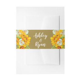 Belly Band Yellow Sunflower Wedding Uitnodigingen Wikkel