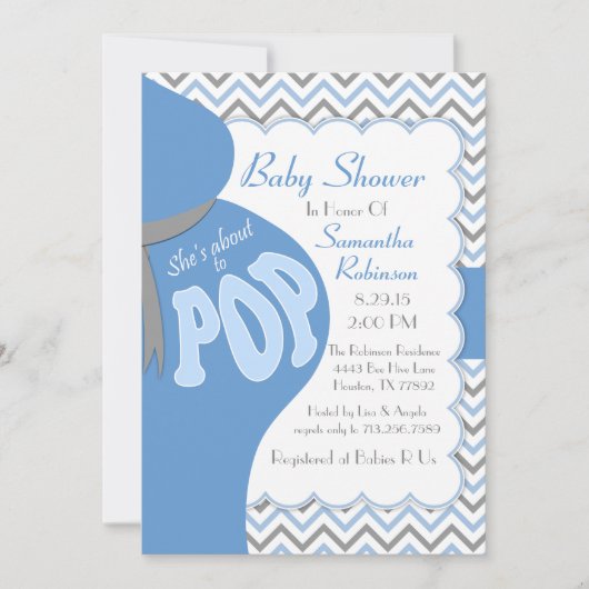 Belly Bump Ze staat op het punt POP Shower Invitat Kaart (Voorkant)