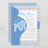 Belly Bump Ze staat op het punt POP Shower Invitat Kaart (Voorkant / Achterkant)