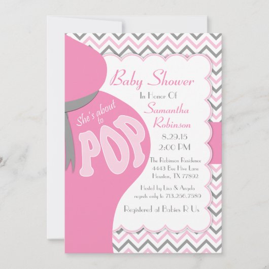 Belly Bump Ze staat op het punt POP Shower Invitat Kaart (Voorkant)