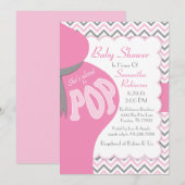 Belly Bump Ze staat op het punt POP Shower Invitat Kaart (Voorkant / Achterkant)