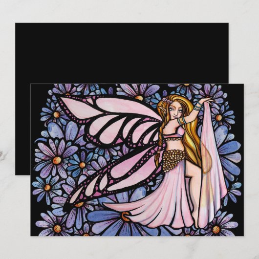 Belly Dance Fairy Art Belly Dancing Fairies Kaart (Voorkant / Achterkant)