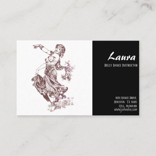 Belly Dance Instructor Visitekaartje (Voorkant)