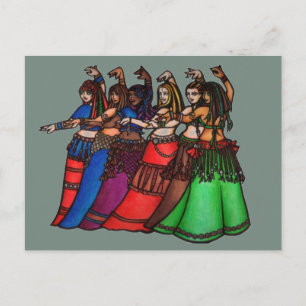 Belly Dancer art Feestdagenkaart
