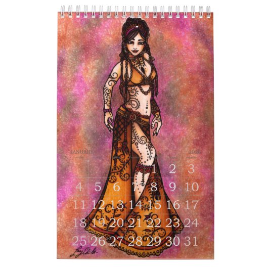 Belly Dancer art Kalender (Jan 2026)