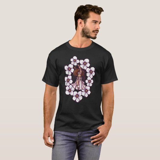 Belly Dancer Artwork Hibiscus T-shirt (Voorkant volledig)