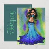 Belly Dancer Birthday-kaarten Briefkaart (Voorkant / Achterkant)