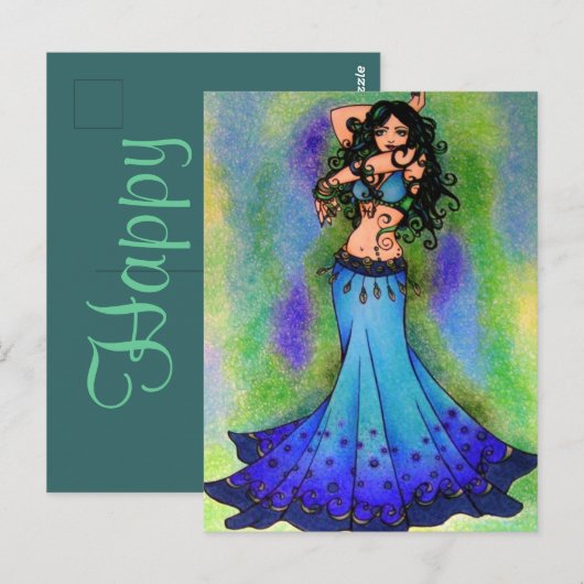 Belly Dancer Birthday-kaarten Briefkaart (Voorkant / Achterkant)