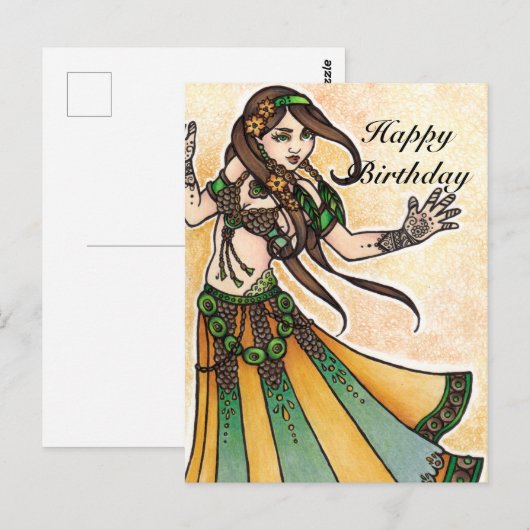 Belly Dancer Birthday-kaarten Briefkaart (Voorkant / Achterkant)