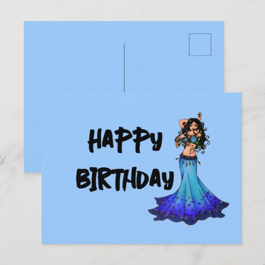 Belly Dancer Birthday-kaarten Briefkaart (Voorkant / Achterkant)