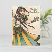 Belly Dancer Birthday-kaarten Feestdagenkaart (Staand voorkant)
