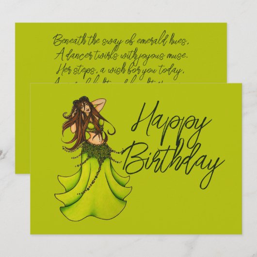 Belly Dancer Birthday-kaarten Feestdagenkaart (Voorkant / Achterkant)