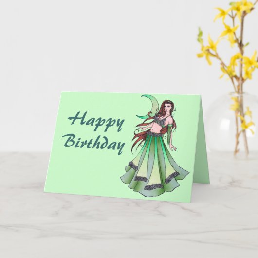 Belly Dancer Birthday-kaarten Kaart (Gele Bloem)