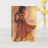 Belly Dancer Birthday-kaarten Kaart (Gele Bloem)