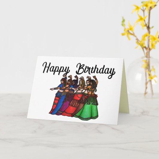 Belly Dancer Birthday-kaarten Kaart (Gele Bloem)