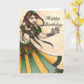 Belly Dancer Birthday-kaarten Kaart (Gele Bloem)
