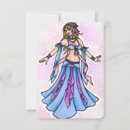 Belly Dancer Birthday-kaarten Notitiekaartje (Voorkant)