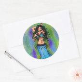 Belly Dancer Birthday Ronde Sticker (Envelop)