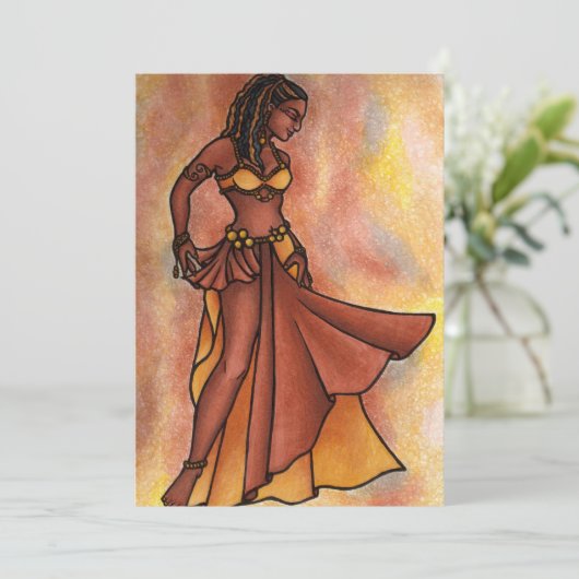 Belly Dancer Goddess Kaart (Staand voorkant)
