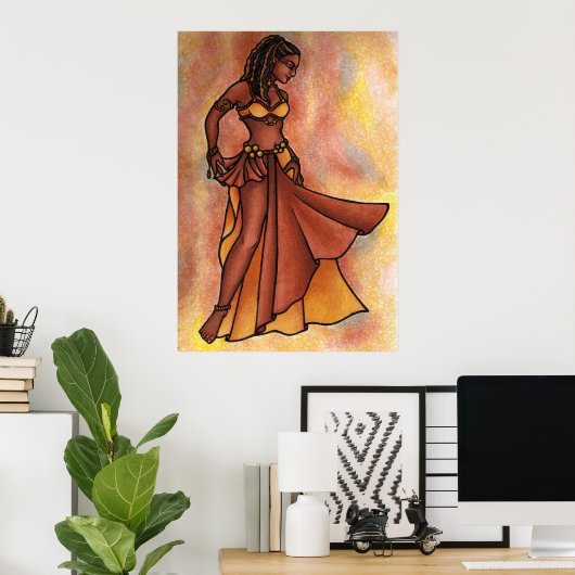 Belly Dancer Goddess Poster (Thuiskantoor)