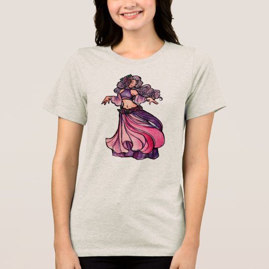 Belly Dancer Goddess Tri-Blend Shirt (Voorkant)