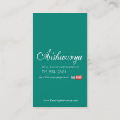 Belly Dancer III, Bollywood Hindi Mode (blauwgroen Visitekaartje (Achterkant)