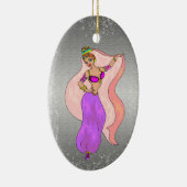 Belly Dancer Illustration - Ovaal vormend siermidd Keramisch Ornament (Rechts)