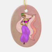 Belly Dancer Illustration - Ovaal vormend siermidd Keramisch Ornament (Achterkant)