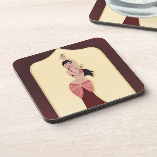Belly Dancer Middle Eastern danser Bier Onderzetter (Linkerzijde)