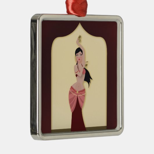 Belly Dancer Middle Eastern danser Metalen Ornament (Rechts)