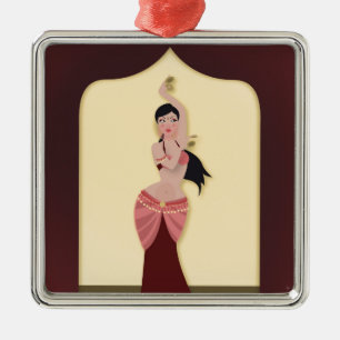 Belly Dancer Middle Eastern danser Metalen Ornament
