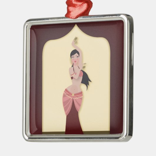 Belly Dancer Middle Eastern danser Metalen Ornament (Links)
