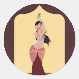Belly Dancer Middle Eastern danser Ronde Sticker