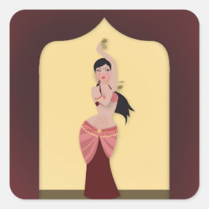 Belly Dancer Middle Eastern danser Vierkante Sticker
